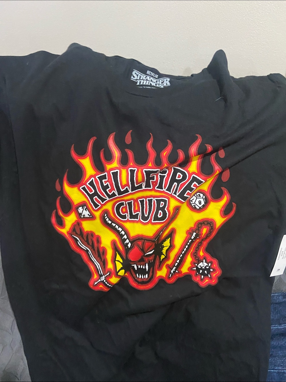 Stranger Things Hellfire Club Short Sleeve Graphic Tee - Black